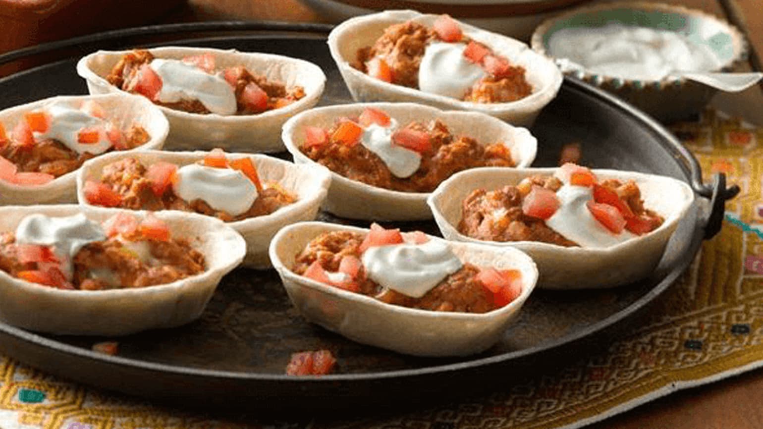 mini cheesy refried beans